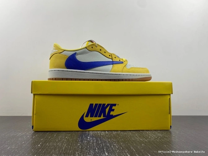 Official Maikesneakers Canary DZ4137-700 Travis Low 1 Jordan Scott OG Air x 0703